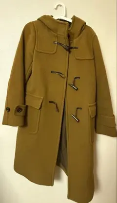 Green label relaxingブラウン ダッフルコート フード付き