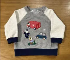 familiar 動物刺繍 トレーナー80