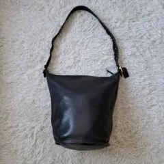 old coach ショルダーバッグ バケツ ブラック レザー 90s 9085