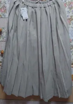 最終値下げサマンサモスモスベージュ プリーツスカート フリーサイズ