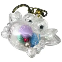 【良品】キーホルダー クリア 貝殻 ビーズ ラメ 海 カニ お土産 チャーム