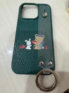 ファミリア　familiar iPhone14pro用ケース グリーン リング