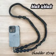【期間限定価格】スマホショルダーストラップ　パラコード　black &black