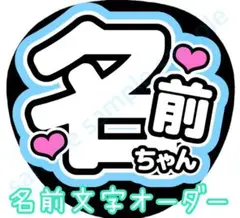 【名前文字オーダー】　水色　ファンサうちわ　c