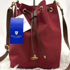☆新品タグ付き☆ブルーレーベルクレストブリッジ　赤ナイロン巾着バッグ　ショルダー
