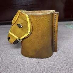 馬頭 黒茶 メガネスタンド　レザー 本革 VANCA バンカクラフト　国産