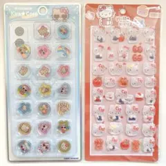 日焼けキティ　おはじきシール　ボンボンドロップシール 立体シール 2枚セット