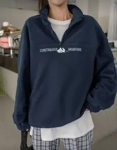 レディース　DAZY ハーフジップ トレーナー ネイビー