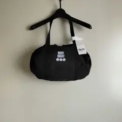 マリークワント　ロゴ刺繍 ギャザー ボストンバッグ　ブラック　新品