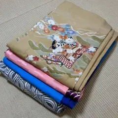 4562 洗える着物まとめ売り4着！リメイク•お稽古用など☆のサムネイル