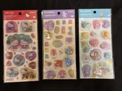 ポップデコパーティーハローキティケアベアわたあめカプセルラメきらクリスタルシール