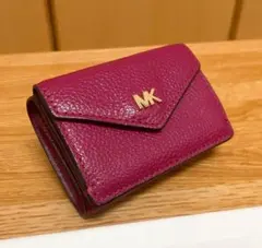 マイケルコース MK 三つ折り財布 コンパクト ウォレット ローズ色