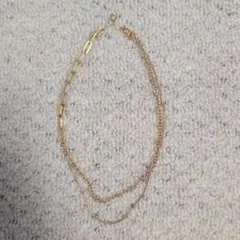 ゴールドメッキ 2連チェーンネックレス