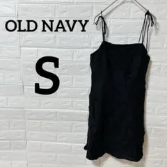 輸入古着 黒 キャミソール ミニワンピース【S】肩紐リボン 夏 大人可愛い