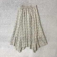 イング　花柄　イレギュラーヘムスカート　ロング　総柄　裏地付　Mサイズ