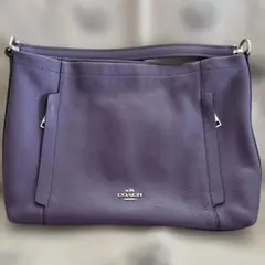 COACH パープル レザー ショルダーバッグ