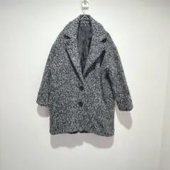 【レトロガール】グレー系 チェスターコート Mサイズ　裏地あり