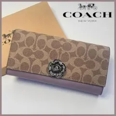 未使用 coach poppy コーチ 長財布 ハート シグネチャー - メルカリ
