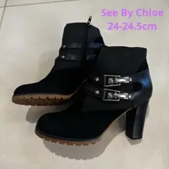 See by Chloe ブラックスエードレザーブーツ 24-24.5cmのサムネイル