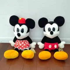【希少】ミッキーマウス ミニーマウス ペア ぬいぐるみ(40㎝) 黒目