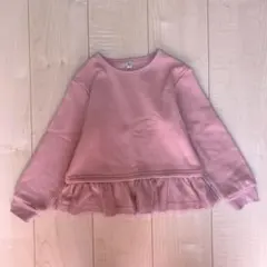 子供　長袖　トレーナー　ピンク　１２０　裏起毛