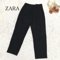 s.2457【ザラ】ハイウエスト スラックス テーパード シンプル ブラック