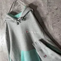 リバースウィーブ★Champion チャンピオン パーカー メッシュ 刺繍 XL