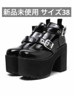 ‪⭐️新品未使用⭐️ BUBBLES 2ベルトシューズ 厚底 38サイズ
