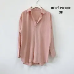 美品✨ROPÉ PICNIC 長袖シャツ ピンク サイズ38 バックボタンのサムネイル
