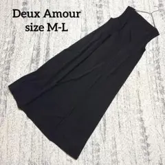 【ドゥーザムール】ロングワンピース ブラック M-L ノースリーブ Vネック 黒のサムネイル