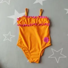 オレンジ フリル付き水着 90cm・80cm