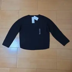 【UNIQLO】3DコットンリラックスVネック ニット Mサイズ　ブラック