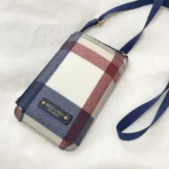 【美品】BLUE LABEL チェック柄 スマホショルダーバッグ ミニポシェット