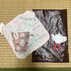 Afternoon Tea ピンク花柄マグカップとタオルハンカチセット