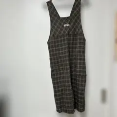 チェック柄 丈長エプロン