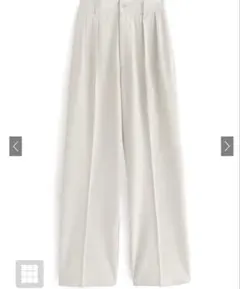 グレイル　センタープレスタックワイドパンツ アイボリー