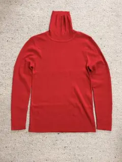 GU レッド 赤 タートルネックセーター XL