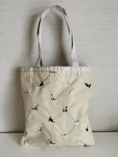 レスポートサック　刺繍　猫柄　トートバッグ