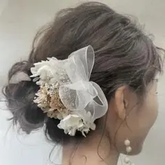 髪飾り　かすみそう　あじさい　結婚式　ヘッドドレス　卒業式　浴衣　前撮り成人式