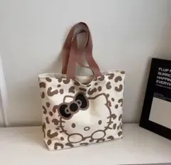 ハローキティ　トートバッグ　ショルダーバッグ　ヒョウ柄　エコバッグ　豹柄