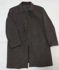 ステンカラーコート チェック柄 グレー系