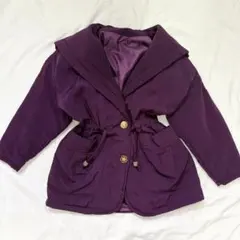 O0's vintage ショールカラーパデッドジャケット 中綿コート 紫のサムネイル