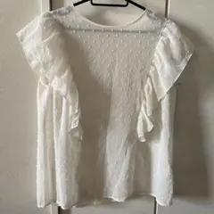 美品！GU シアーTシャツ ドットTシャツ ノースリーブ