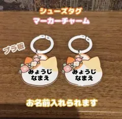 シューズタグ　花猫　うわぐつタグ　ネームタグ　上履き　入園準備　靴タグ　靴の名札