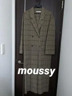 MOUSSY チェック柄 ロングコート サイズ2