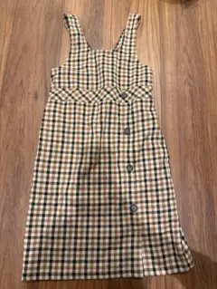 GU チェック柄 ジャンバースカート 130サイズ