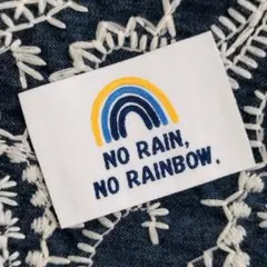 タグ※12枚※NO RAIN NO RAIN BOW※白※虹※布タグ