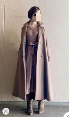 コヒナ XS バックフレアチェスターコート ロング丈 Aライン ウール