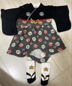 和風ダルマ柄ロンパース 70cm 靴下付き