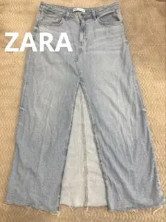 ZARAライトブルーデニムロングスカート